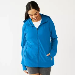 Plus Size Tek Gear® Essential Hooded Jacket -The Tek Style Shop 5227131 Beyond Blue