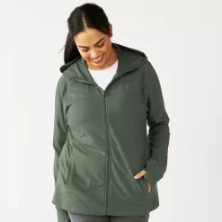 Plus Size Tek Gear® Essential Hooded Jacket -The Tek Style Shop 5227131 Esta Olive