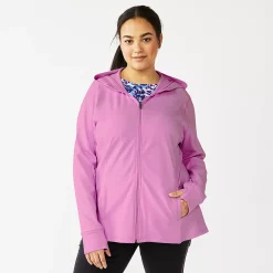 Plus Size Tek Gear® Essential Hooded Jacket -The Tek Style Shop 5227131 Luminous Pink