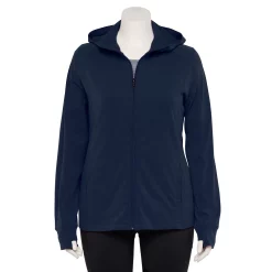 Plus Size Tek Gear® Essential Hooded Jacket -The Tek Style Shop 5227131 Navy Romance