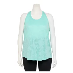 Plus Size Tek Gear® Racerback Tank -The Tek Style Shop 5227178 Aqua Burnout
