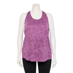 Plus Size Tek Gear® Racerback Tank -The Tek Style Shop 5227178 Orchid Burnout
