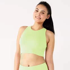 Tek Gear® Essential Low-Impact Longline Sports Bra -The Tek Style Shop 5232451 Brisk Mint