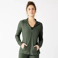 Women's Tek Gear® Essential Hooded Jacket -The Tek Style Shop 5232469 Esta Olive
