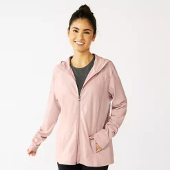 Women's Tek Gear® Essential Hooded Jacket -The Tek Style Shop 5232469 Shhh Peach