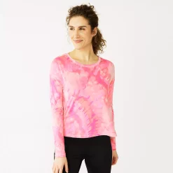 Women's Tek Gear® Soft Touch Long Sleeve Tee 7 Women's Tek Gear® Soft Touch Long Sleeve Tee -The Tek Style Shop 5232480 Pink Tie Dye