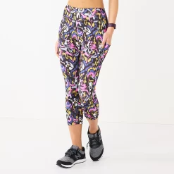 Women's Tek Gear® Core High-Waisted Capri Leggings -The Tek Style Shop 5234821 Black Shapes