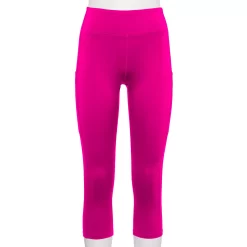 Women's Tek Gear® Core High-Waisted Capri Leggings -The Tek Style Shop 5234821 Fuchsia