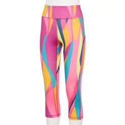 Women's Tek Gear® Core High-Waisted Capri Leggings -The Tek Style Shop 5234821 Pink Abstract Print