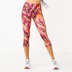 Women's Tek Gear® Core High-Waisted Capri Leggings -The Tek Style Shop 5234821 Wine Warped