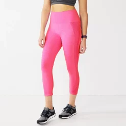 Women's Tek Gear® Seamless Capri Leggings -The Tek Style Shop 5234831 Pink Boom