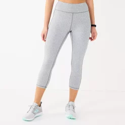 Petite Tek Gear® Core High-Waisted Capri Leggings -The Tek Style Shop 5236295 Gray