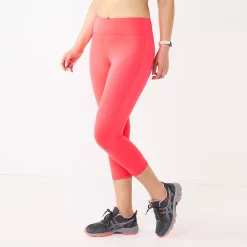 Petite Tek Gear® Core High-Waisted Capri Leggings -The Tek Style Shop 5236295 Melon Energy