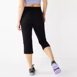 Petite Tek Gear® Essential Straight-Leg Workout Capris -The Tek Style Shop 5240761 ALT