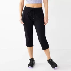 Petite Tek Gear® Essential Straight-Leg Workout Capris -The Tek Style Shop 5240761 Black