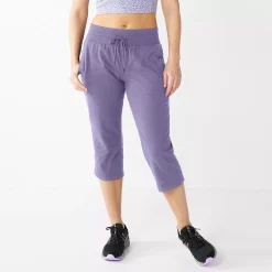 Petite Tek Gear® Essential Straight-Leg Workout Capris -The Tek Style Shop 5240761 Grape Yard