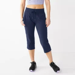 Petite Tek Gear® Essential Straight-Leg Workout Capris -The Tek Style Shop 5240761 Navy Romance