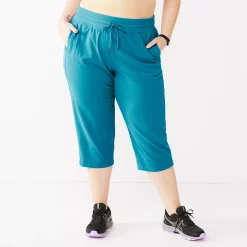 Plus Size Tek Gear® Essential Straight-Leg Capris -The Tek Style Shop 5242843 Spectacular Teal