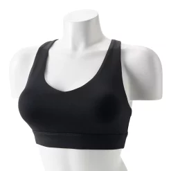 Tek Gear® Core Medium-Impact V-Neck Sports Bra -The Tek Style Shop 5256799 Black