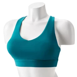 Tek Gear® Core Medium-Impact V-Neck Sports Bra -The Tek Style Shop 5256799 Nightlife Teal