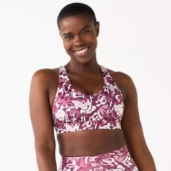 Tek Gear® Core Medium-Impact V-Neck Sports Bra -The Tek Style Shop 5256799 Wine Shapes