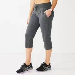 Women's Tek Gear® Essential Straight-Leg Workout Capris -The Tek Style Shop 5257893 Ink Heather