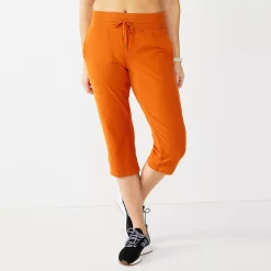 Women's Tek Gear® Essential Straight-Leg Workout Capris -The Tek Style Shop 5257893 Orange Pottery