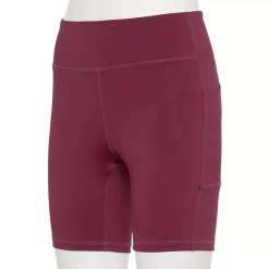Women's Tek Gear® Core High-Waisted Bike Shorts -The Tek Style Shop 5259291 Night Sangria