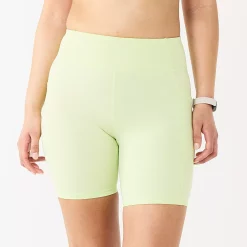 Women's Tek Gear® 7-in. Brushed High-Waisted Bike Shorts -The Tek Style Shop 5259745 Brisk Mint