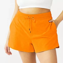 Plus Size Tek Gear® Essential Drawstring Shorts -The Tek Style Shop 5280466 Orange Jazz