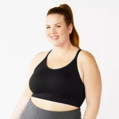 Plus Size Tek Gear® Seamless Low-Impact Sports Bra -The Tek Style Shop 5282906 Black