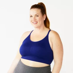 Plus Size Tek Gear® Seamless Low-Impact Sports Bra -The Tek Style Shop 5282906 Chandler Navy