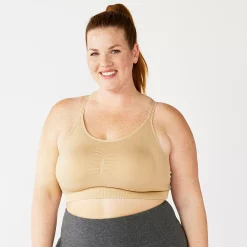 Plus Size Tek Gear® Seamless Low-Impact Sports Bra -The Tek Style Shop 5282906 Mini Latte