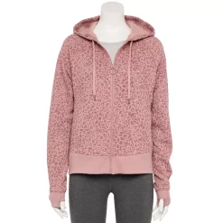 Women's Tek Gear® Ultrasoft Fleece Jacket -The Tek Style Shop 5523198 Rose Leopard