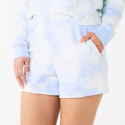 Women's Tek Gear® Ultrasoft Raw-Hem Shorts -The Tek Style Shop 5523332 Purple Dye Effect