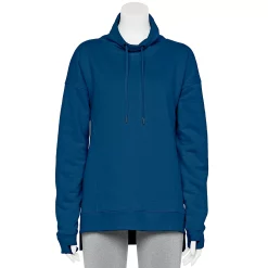 Petite Tek Gear® Ultrasoft Fleece Cowlneck Tunic -The Tek Style Shop 5525191 Blue Crayon