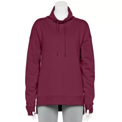Petite Tek Gear® Ultrasoft Fleece Cowlneck Tunic -The Tek Style Shop 5525191 Night Sangria