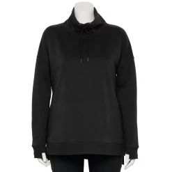 Plus Size Tek Gear® Ultrasoft Fleece Cowlneck Tunic -The Tek Style Shop 5527206 Black