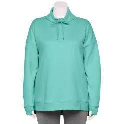Plus Size Tek Gear® Ultrasoft Fleece Cowlneck Tunic -The Tek Style Shop 5527206 Shy Green