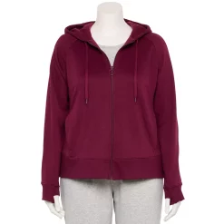 Plus Size Tek Gear® Ultrasoft Fleece Jacket -The Tek Style Shop 5540291 Night Sangria