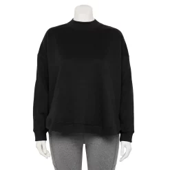Plus Size Tek Gear® Ultrasoft Fleece Mockneck Sweatshirt -The Tek Style Shop 5540359 Black