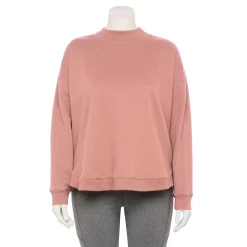 Plus Size Tek Gear® Ultrasoft Fleece Mockneck Sweatshirt -The Tek Style Shop 5540359 Martini Rose