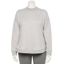 Plus Size Tek Gear® Ultrasoft Fleece Mockneck Sweatshirt -The Tek Style Shop 5540359 Metro Heather