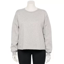 Plus Size Tek Gear® Easy Ultrasoft Fleece Crewneck Sweatshirt -The Tek Style Shop 5540652 Metro Heather
