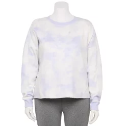 Plus Size Tek Gear® Easy Ultrasoft Fleece Crewneck Sweatshirt -The Tek Style Shop 5540652 Purple Dye Effect