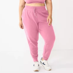 Plus Size Tek Gear® Ultrasoft Fleece Jogger Pants -The Tek Style Shop 5541074 Strawberry Malt