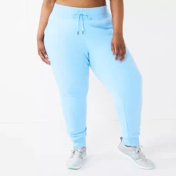 Plus Size Tek Gear® Ultrasoft Fleece Jogger Pants -The Tek Style Shop 5541074 Wildflower Blue