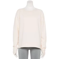 Women's Tek Gear® Ultrasoft Fleece Easy Sweatshirt -The Tek Style Shop 5543911 Natural Scallop