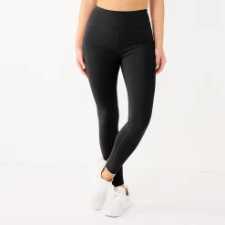 Women's Tek Gear® Ultrastretch High-Waisted Side Pocket Full-Length Leggings -The Tek Style Shop 5550156 Black
