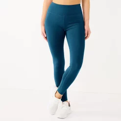 Women's Tek Gear® Ultrastretch High-Waisted Side Pocket Full-Length Leggings -The Tek Style Shop 5550156 Blue Crayon